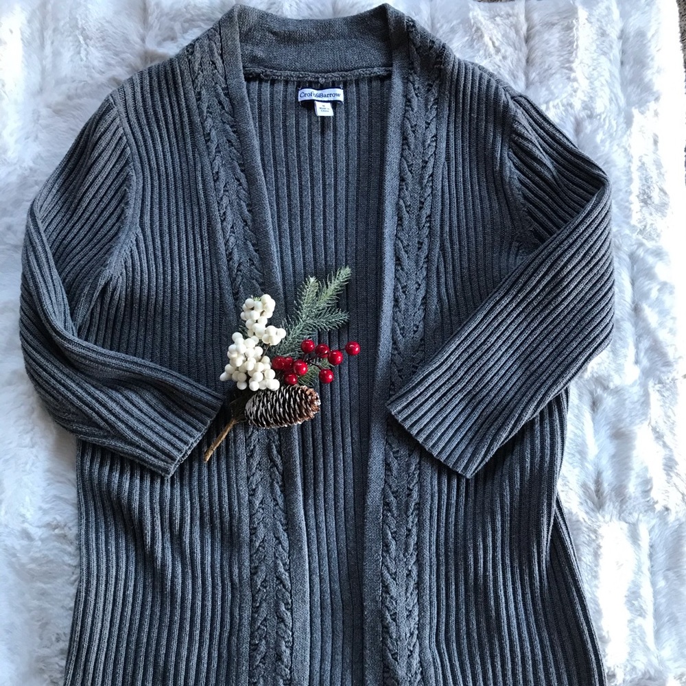 💕 Croft & Barrow Sweater, Size XL, Gray Cardigan